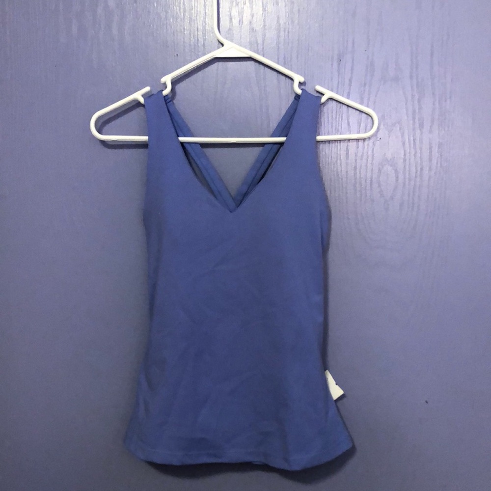 Purple muscle shirt with built in bra